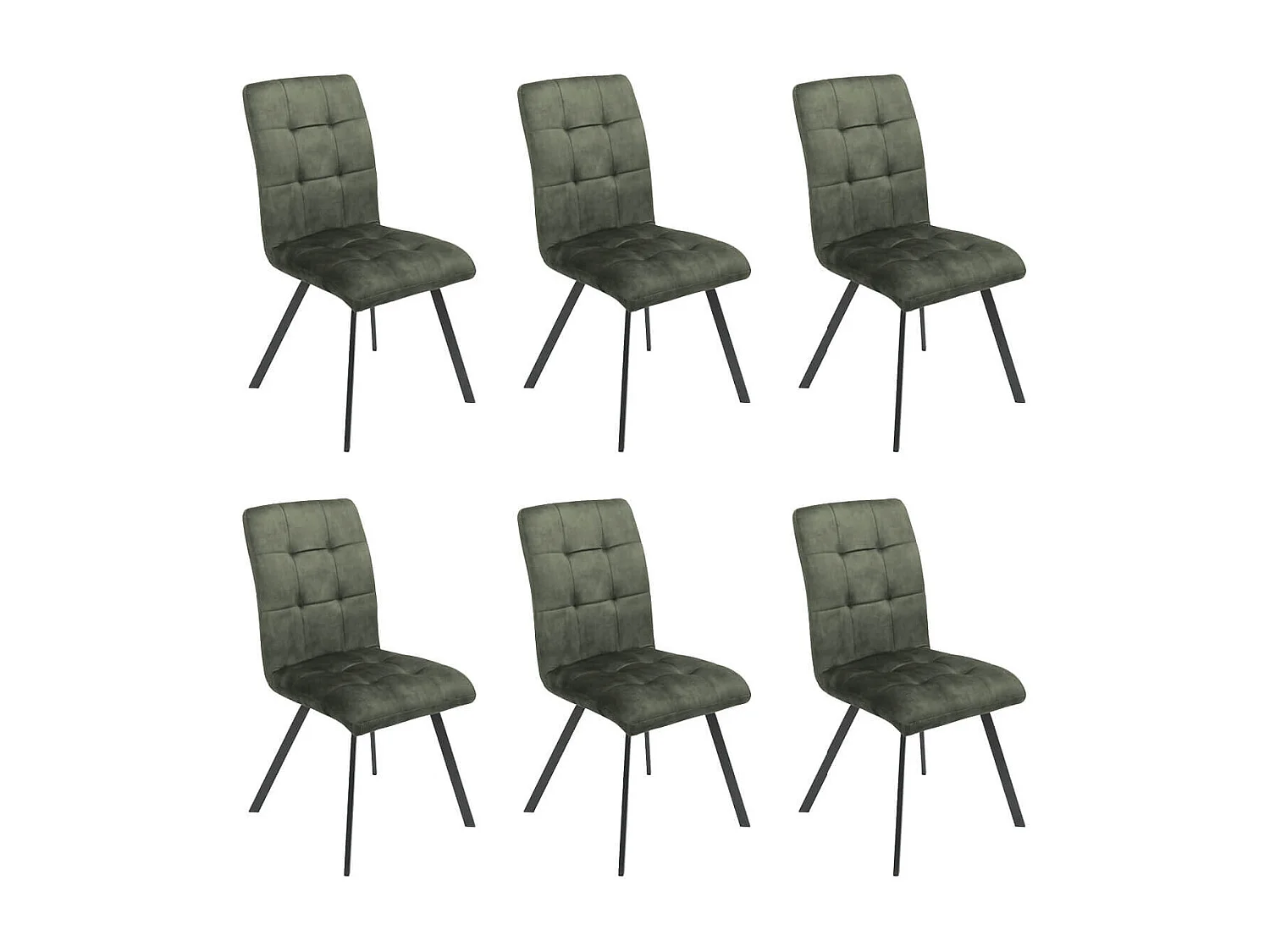 JOHN - Lot de 6 Chaises Capitonnées Vert