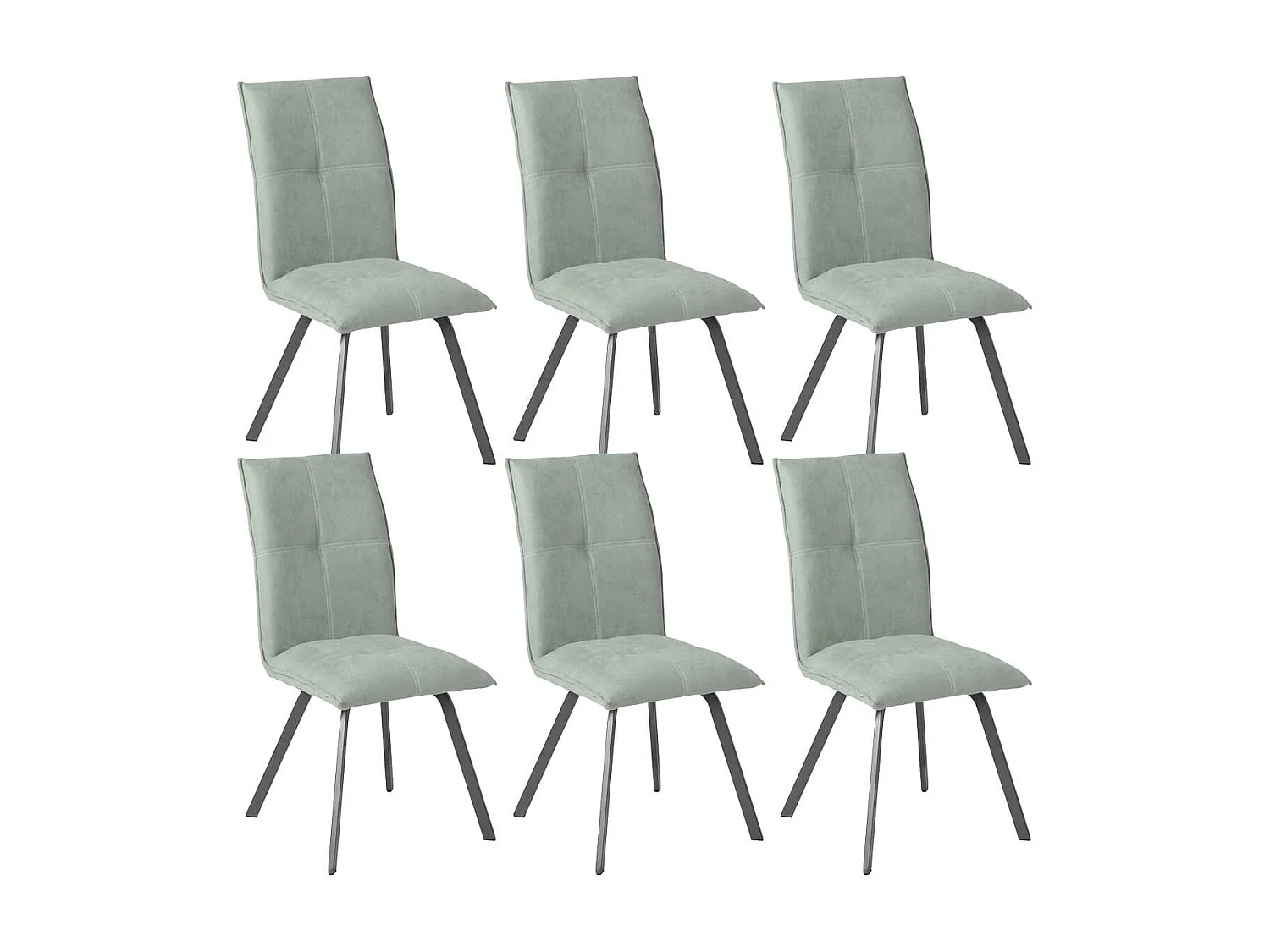BISPO - Lot de 6 Chaises Tissu Coloris Vert d'Eau