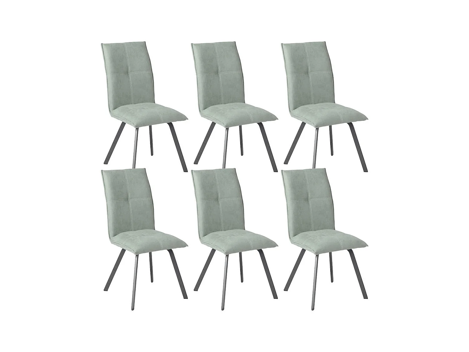 BISPO - Lot de 6 Chaises Tissu Coloris Vert d'Eau