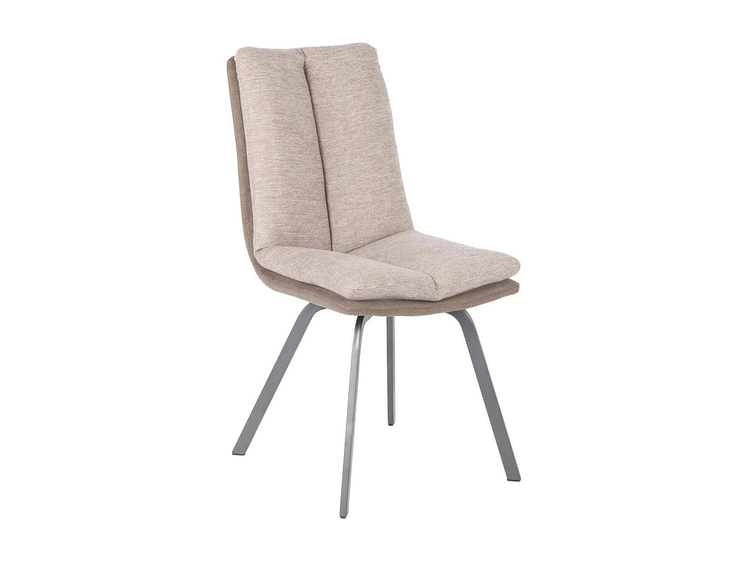 CALLOM - Lot de 2 Chaises Bi-Ton Beiges avec Sur-Coussin