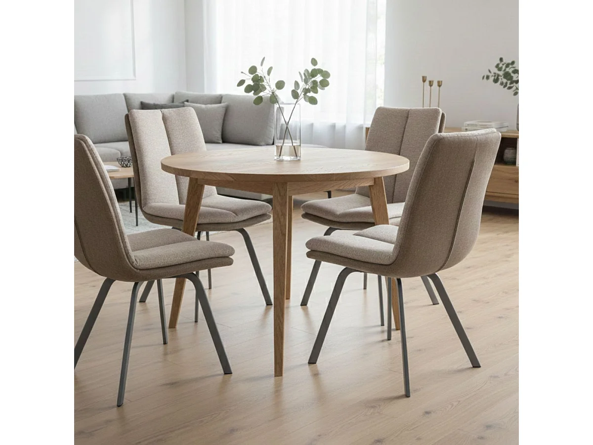 CALLOM - Lot de 2 Chaises Bi-Ton Beiges avec Sur-Coussin