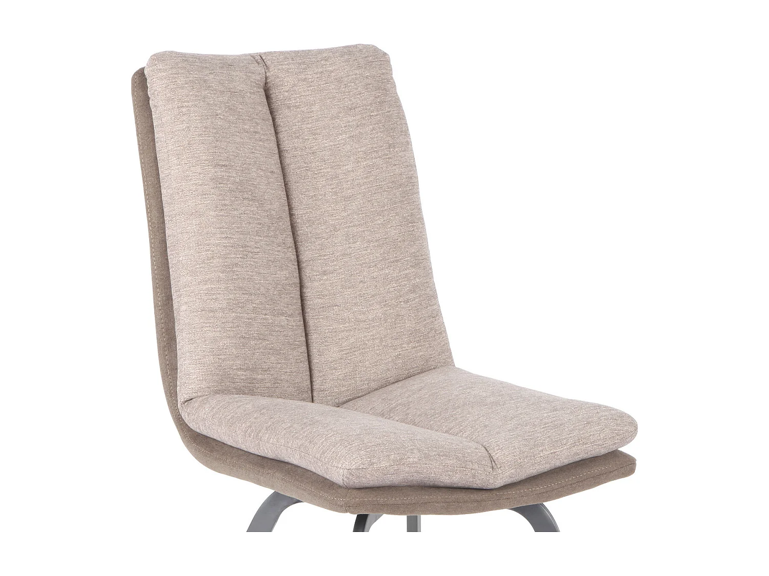 CALLOM - Lot de 2 Chaises Bi-Ton Beiges avec Sur-Coussin