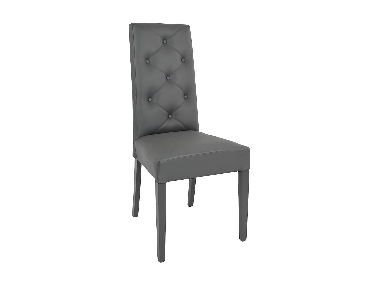 TREVI - Lot de 6 Chaises Simili Gris et Pieds Laqués