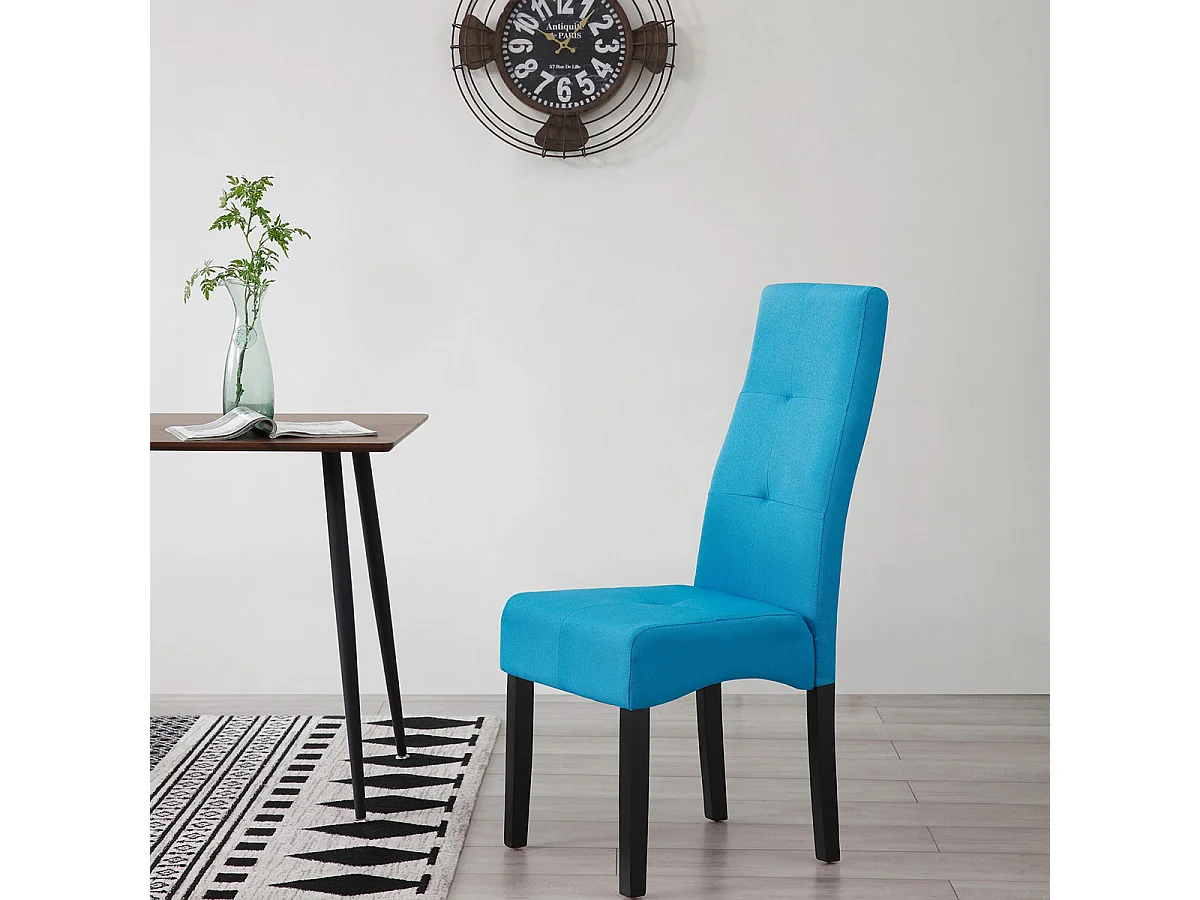 DALLAS - Lot de 4 Chaises Turquoises Capitonnées