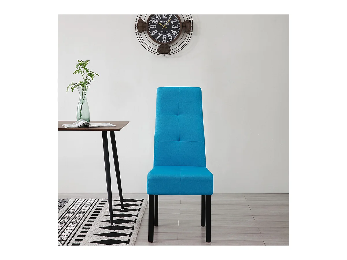 DALLAS - Lot de 4 Chaises Turquoises Capitonnées