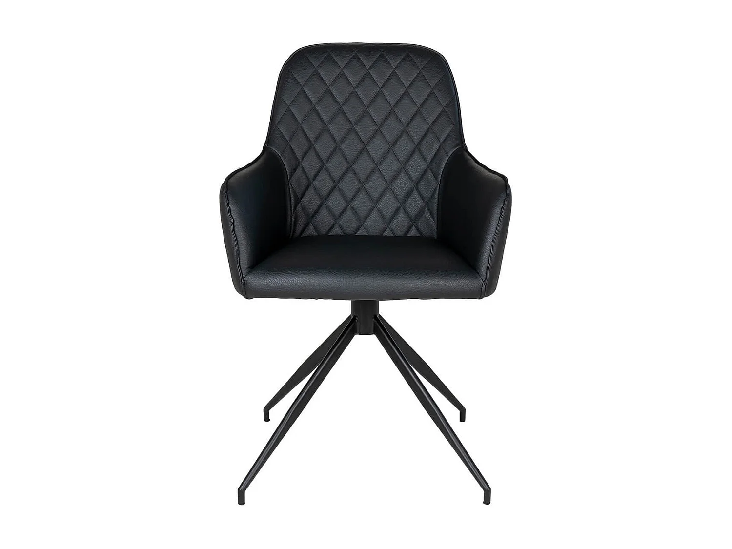KARBO - Fauteuil Pivotant Simili Noir et Piétement Acier