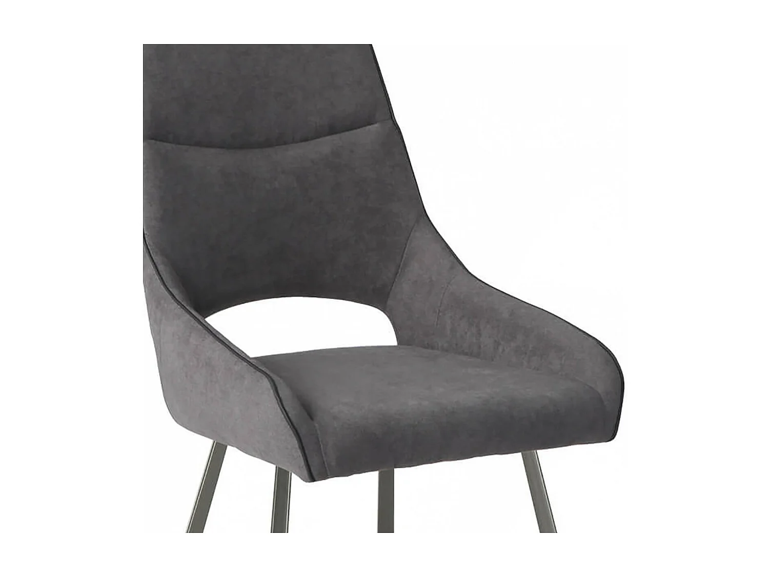 AMADO - Lot de 4 Chaises Tissu Coloris Gris Anthracite