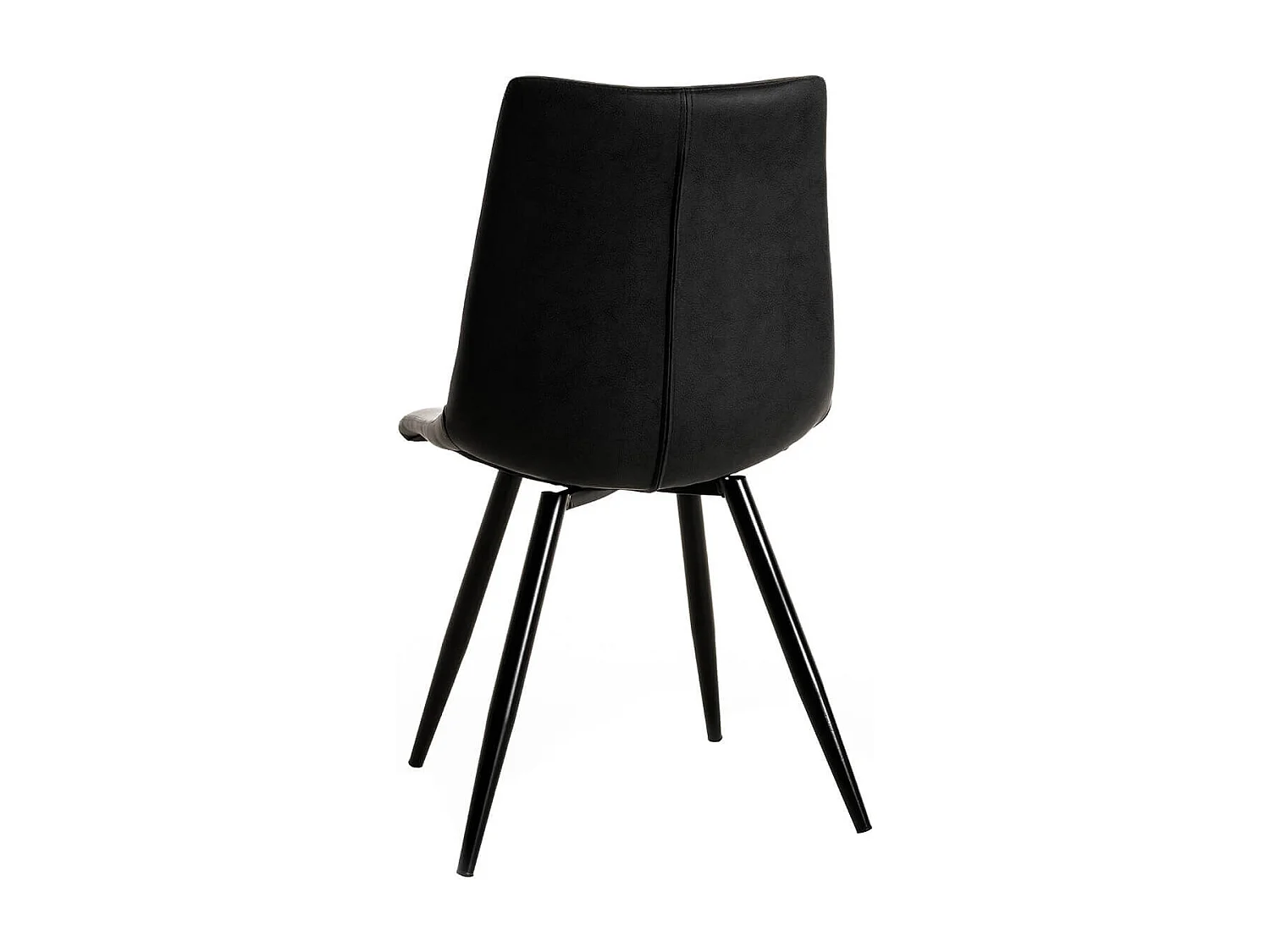 KORA - Lot de 4 Chaises Simili Cuir Noir