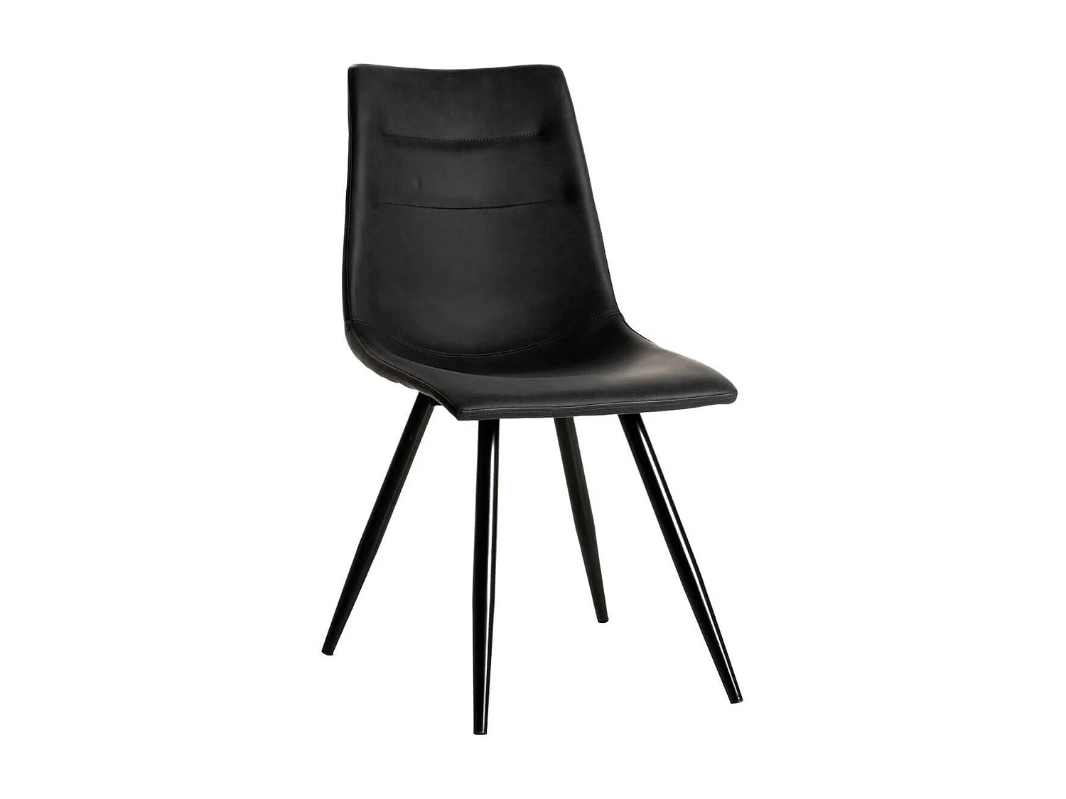 KORA - Lot de 4 Chaises Simili Cuir Noir