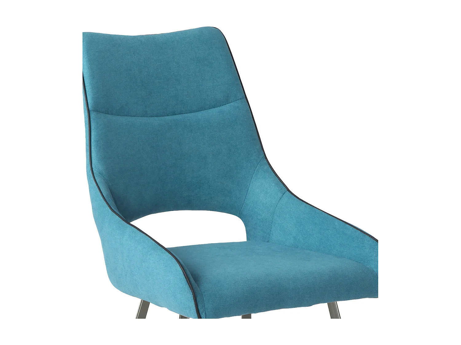 AMADO - Lot de 2 Chaises Tissu Coloris Bleu