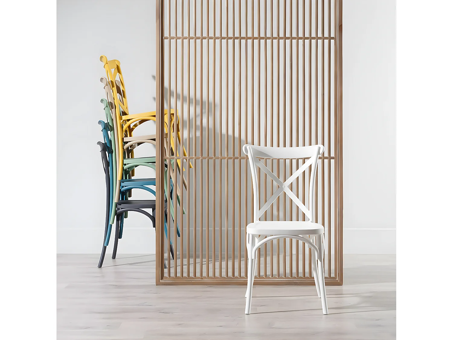 CLAIRIN - Lot de 4 Chaises Plastiques Jaunes