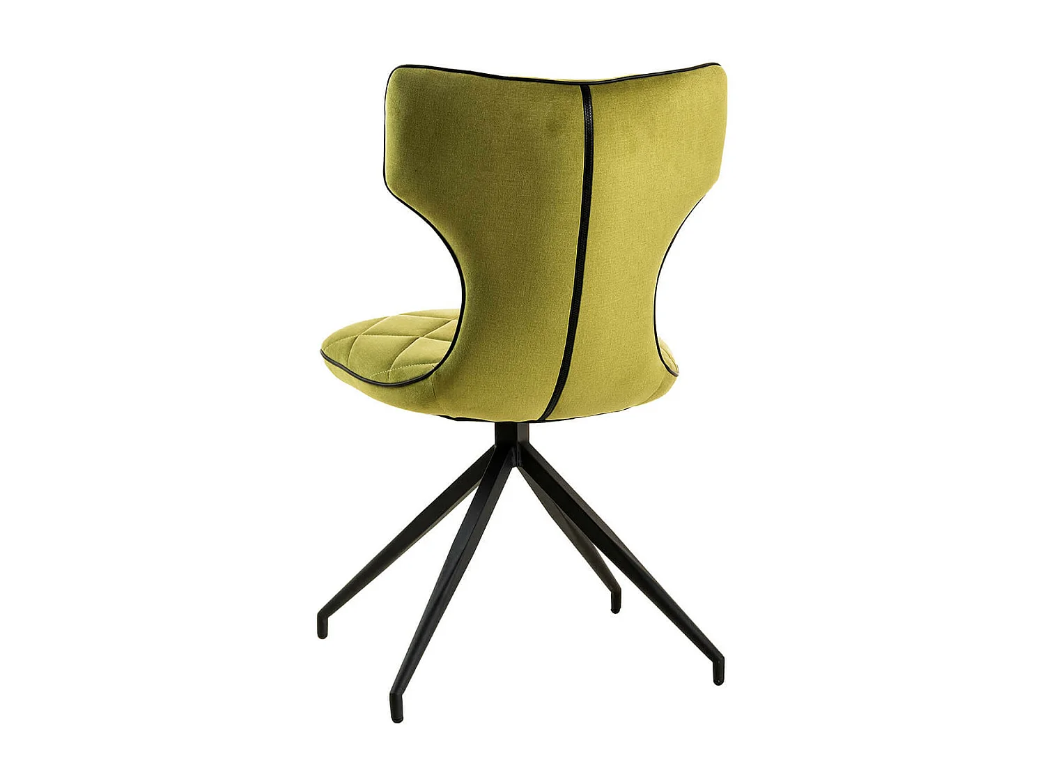 STYK - Lot de 2 Chaises Tissu Vertes Surpiqures Carreaux