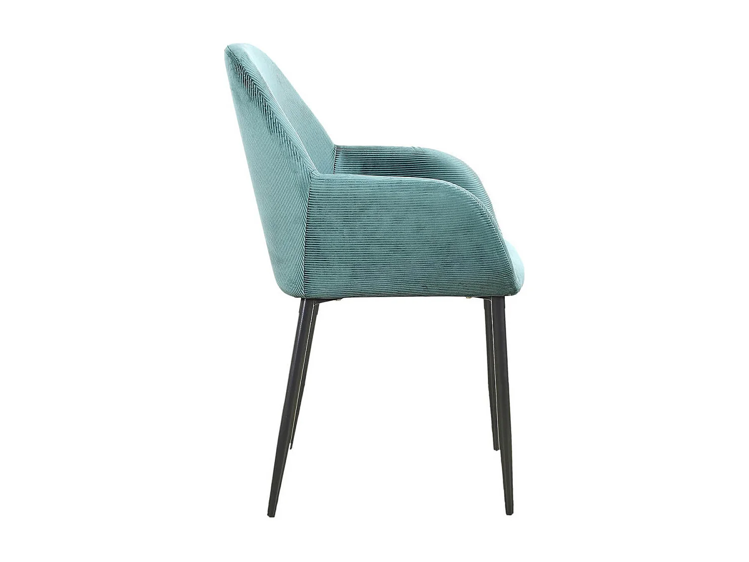 ALESSIA - Lot de 2 Fauteuils Velours Côtelé Bleu Canard