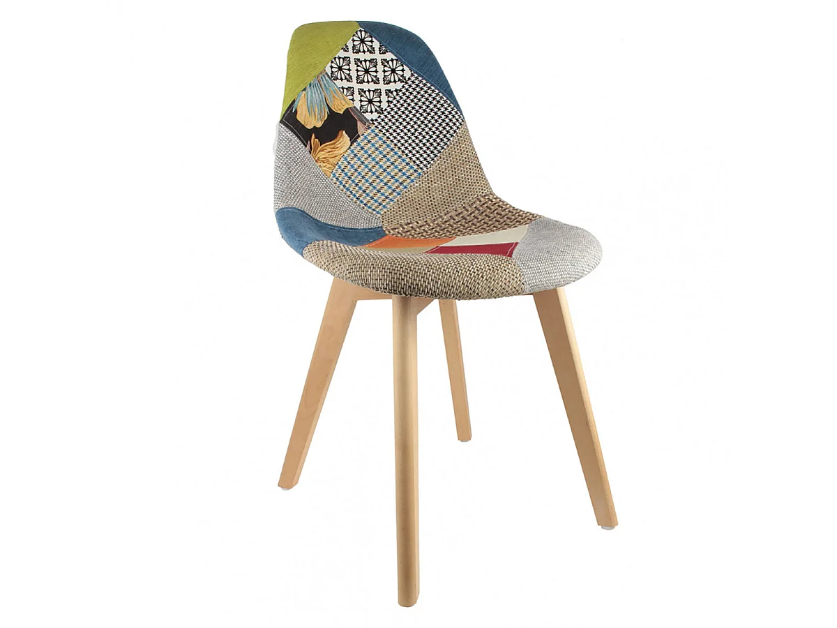 PATCHWORK - Lot de 2 Chaises Scandinaves Multicolore