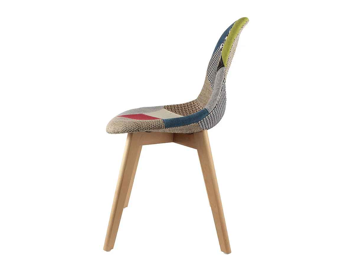 PATCHWORK - Lot de 2 Chaises Scandinaves Multicolore