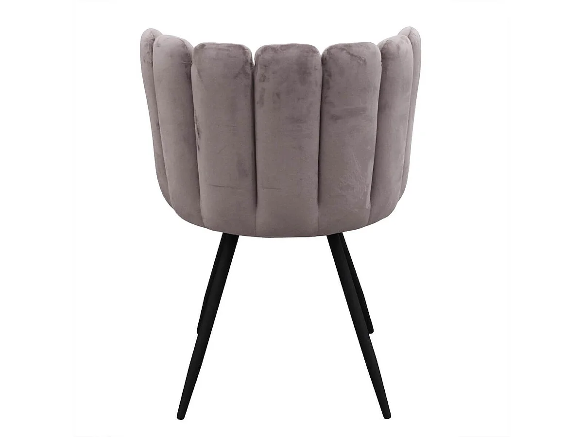 CHARLOTTE - Lot de 2 Chaises Velours Gris