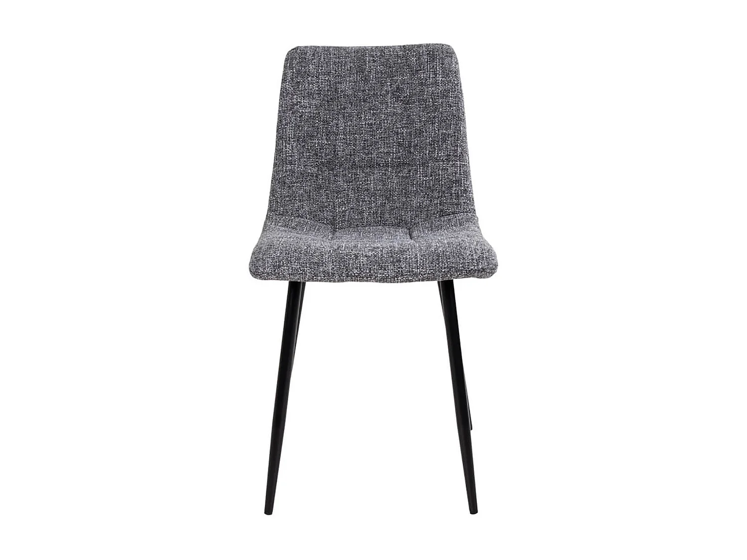 STRIB - Lot de 2 Chaises Tissu Gris Tacheté et Piétement Acier