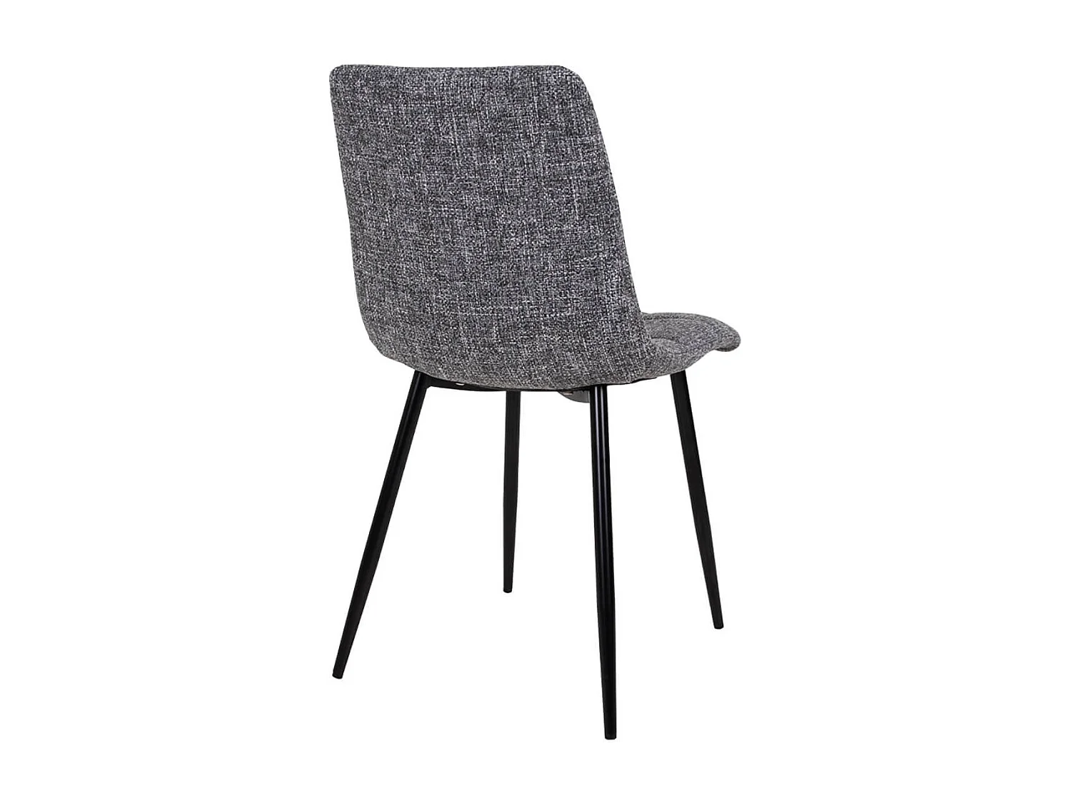 STRIB - Lot de 2 Chaises Tissu Gris Tacheté et Piétement Acier
