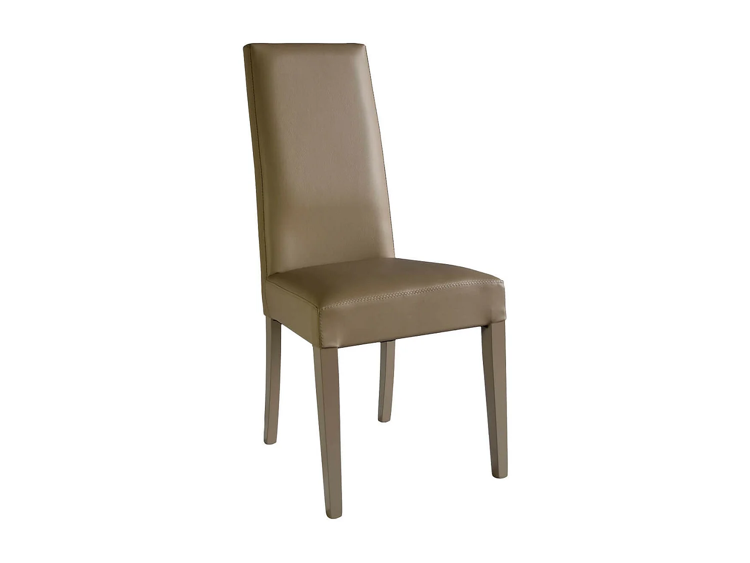 TORINO - Lot de 4 Chaises Simili Taupe et Pieds Laqués