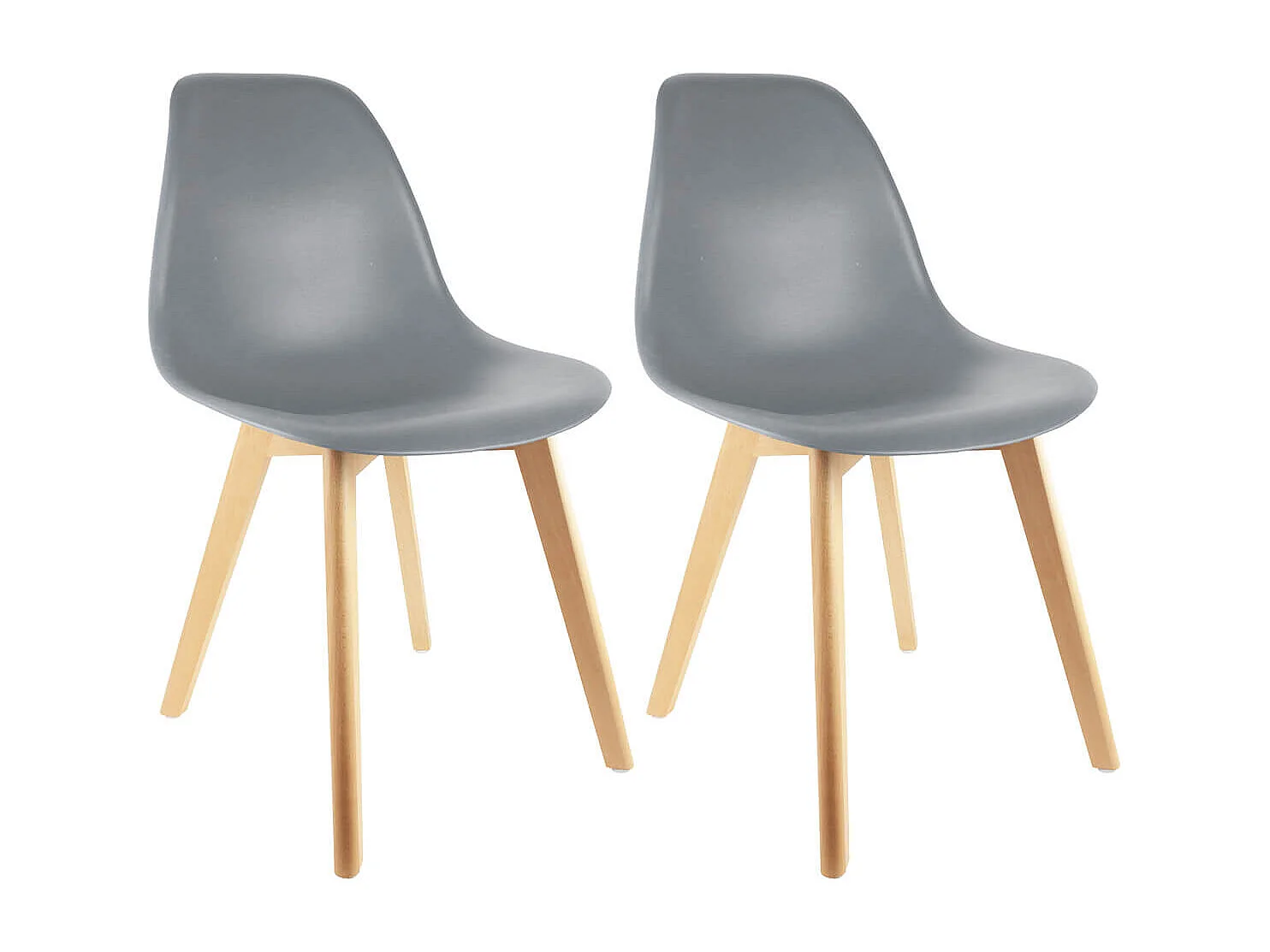 MELYA - Lot de 2 Chaises Scandinaves Grises