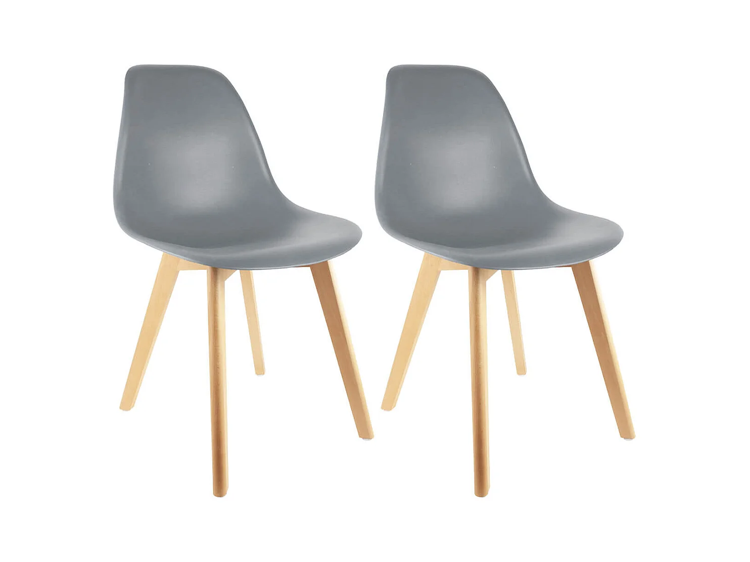 MELYA - Lot de 2 Chaises Scandinaves Grises