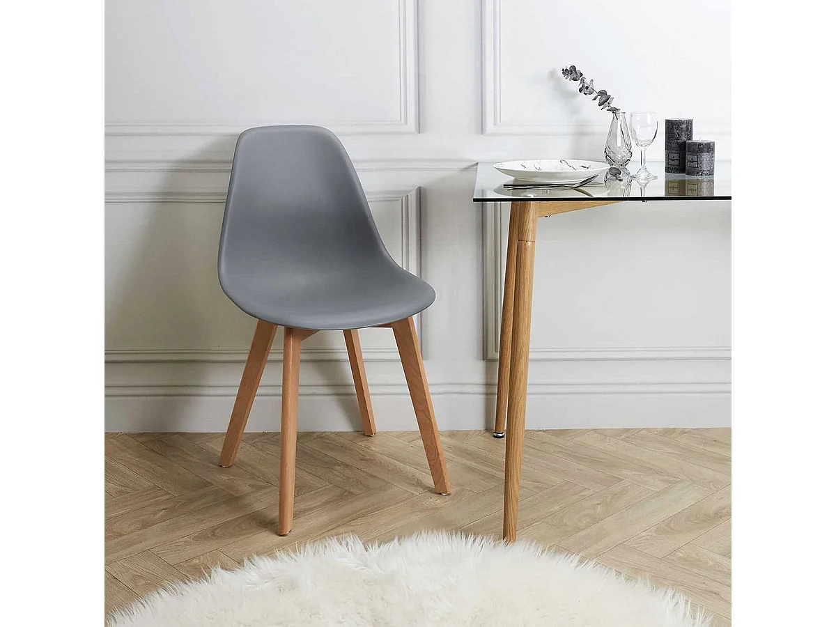 MELYA - Lot de 2 Chaises Scandinaves Grises