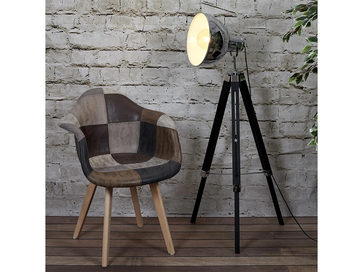 MELO - Lot de 2 Fauteuils Scandinaves Aspect Vieux Cuir