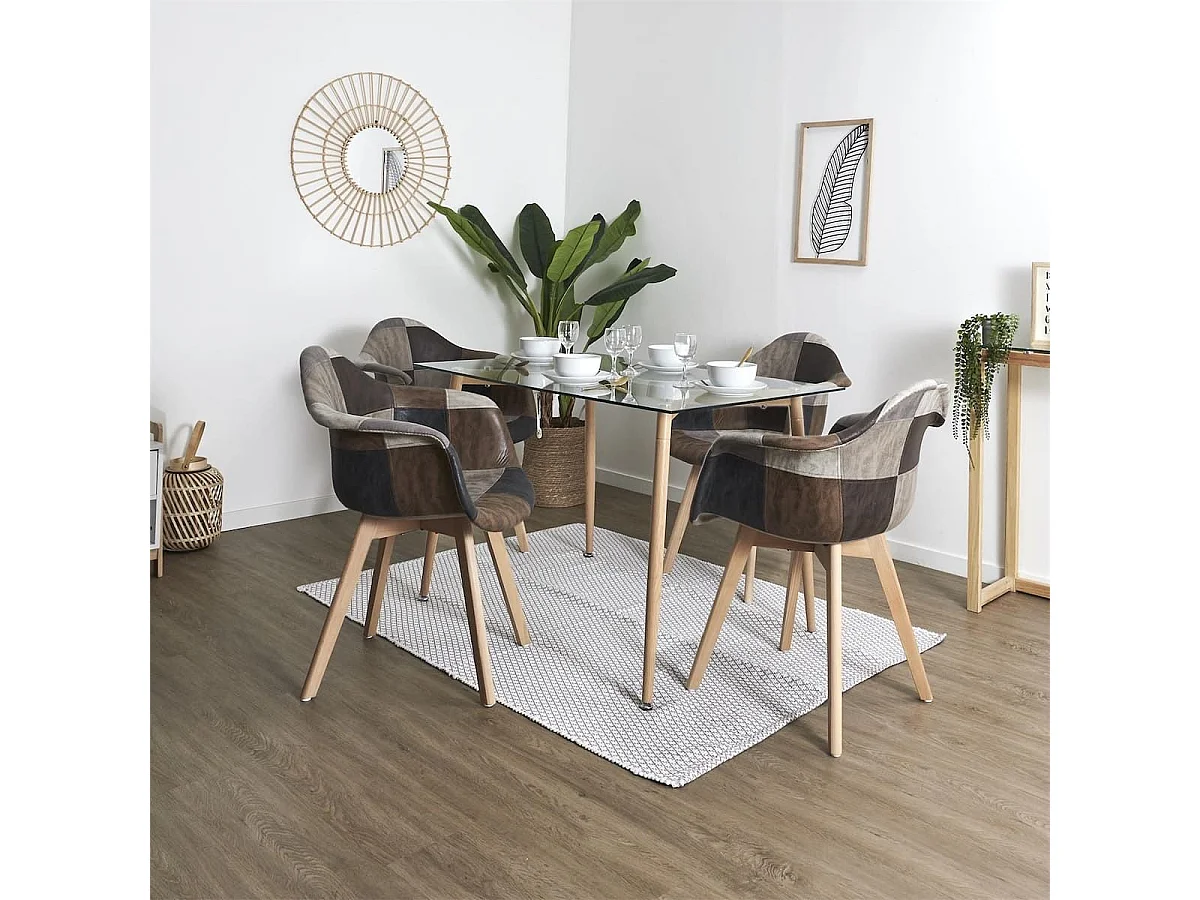 MELO - Lot de 2 Fauteuils Scandinaves Aspect Vieux Cuir