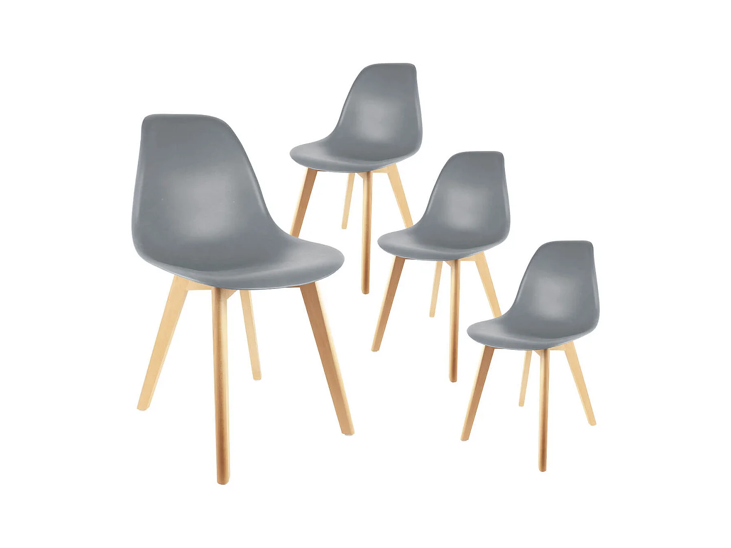 MELYA - Lot de 4 Chaises Scandinaves Grises