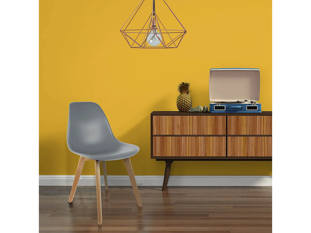 MELYA - Lot de 4 Chaises Scandinaves Grises