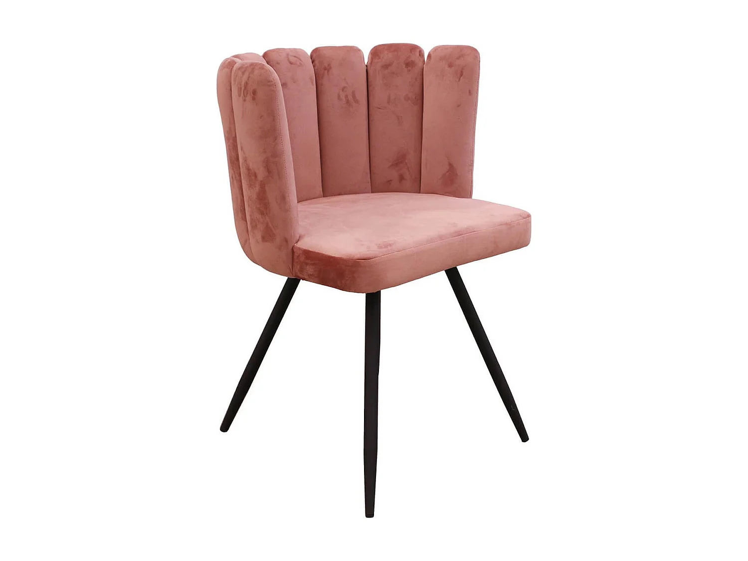 CHARLOTTE - Lot de 6 Chaises Velours Rose