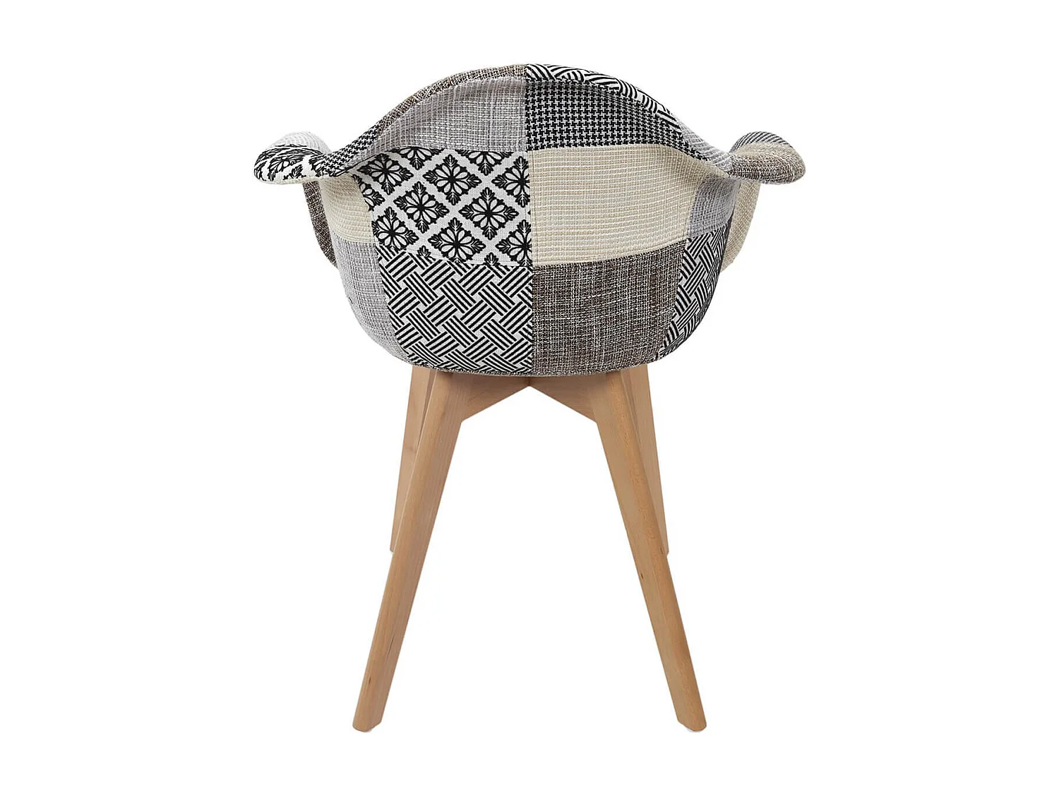 GIADA - Lot de 2 Fauteuils Patchwork Motifs Grisés