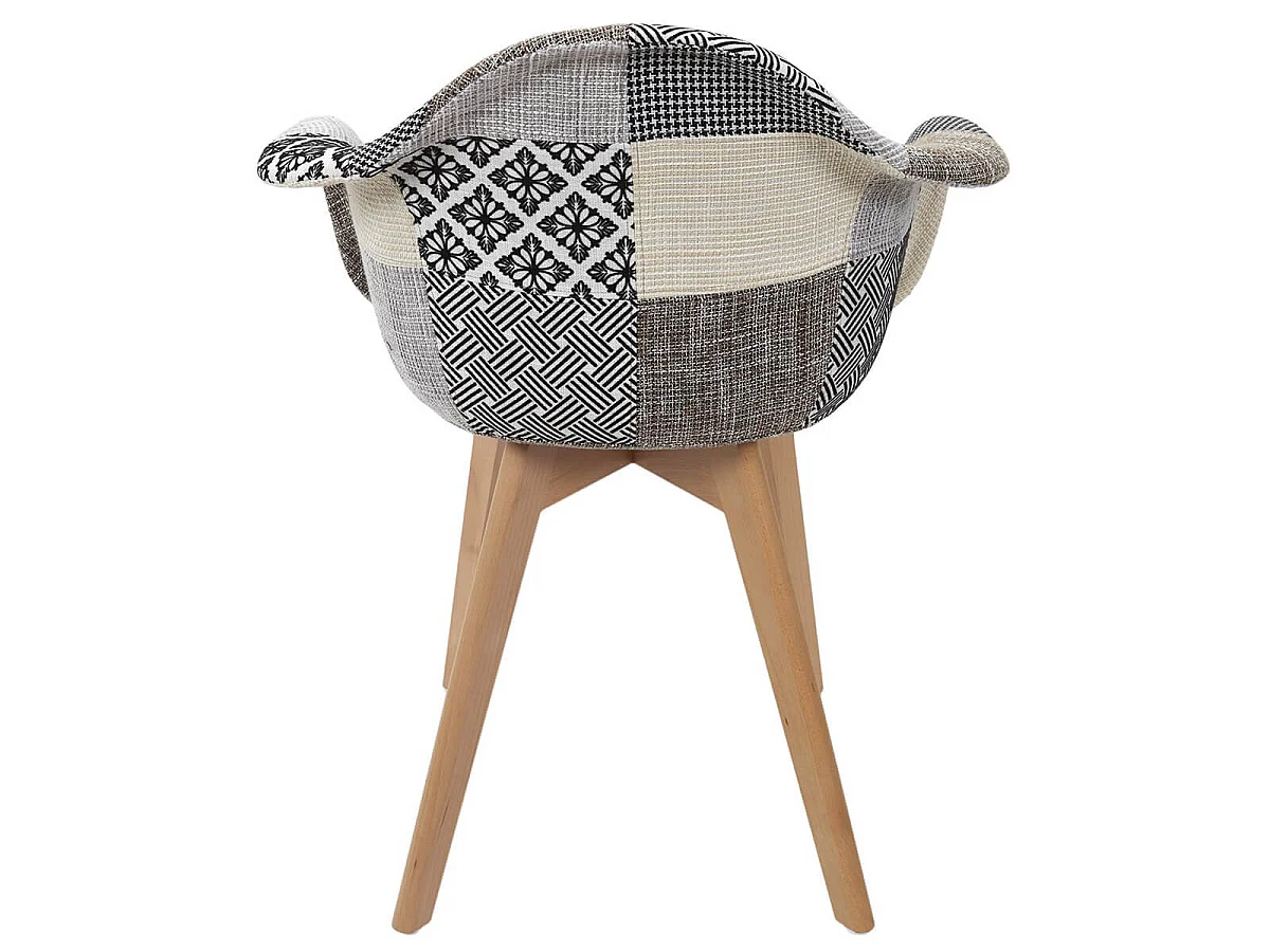 GIADA - Lot de 2 Fauteuils Patchwork Motifs Grisés