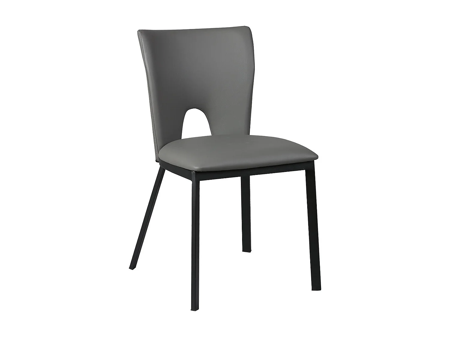 CATALIA - Lot de 2 Chaises Grises Métal et Simili