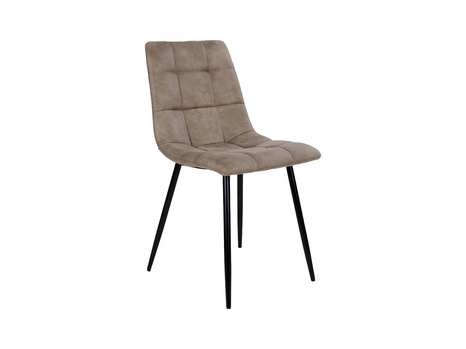 STRIB - Lot de 6 Chaises Tissu Marron et Piétement Acier
