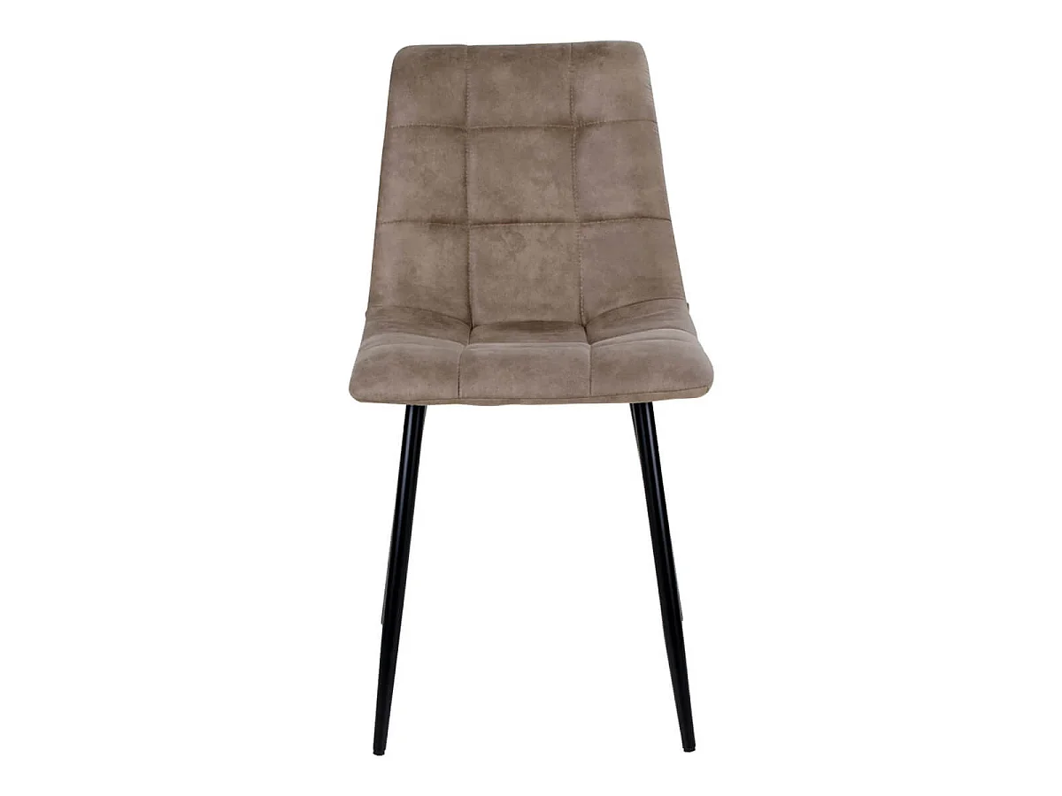 STRIB - Lot de 6 Chaises Tissu Marron et Piétement Acier