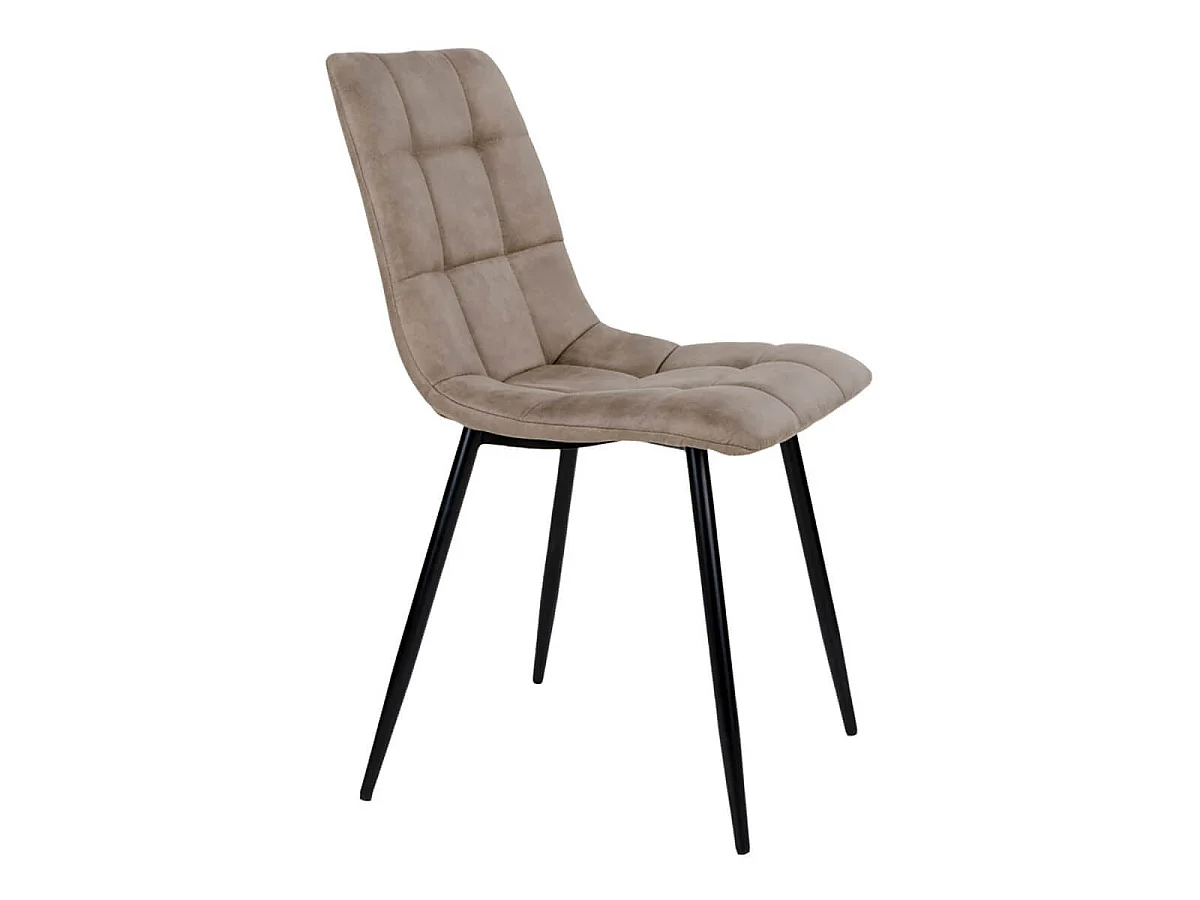 STRIB - Lot de 6 Chaises Tissu Marron et Piétement Acier