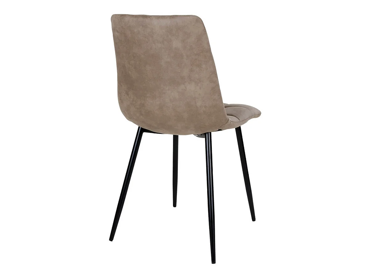STRIB - Lot de 6 Chaises Tissu Marron et Piétement Acier