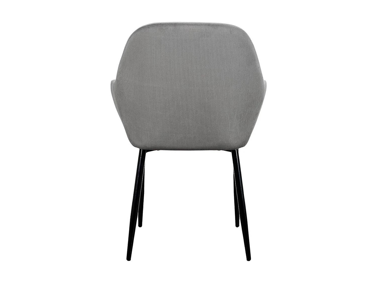 ALESSIA - Lot de 6 Fauteuils Velours Côtelé Gris