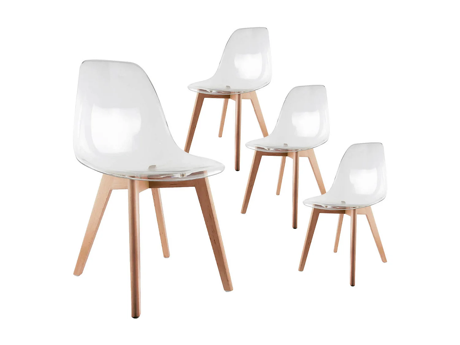 OKOA - Lot de 4 Chaises Transparentes