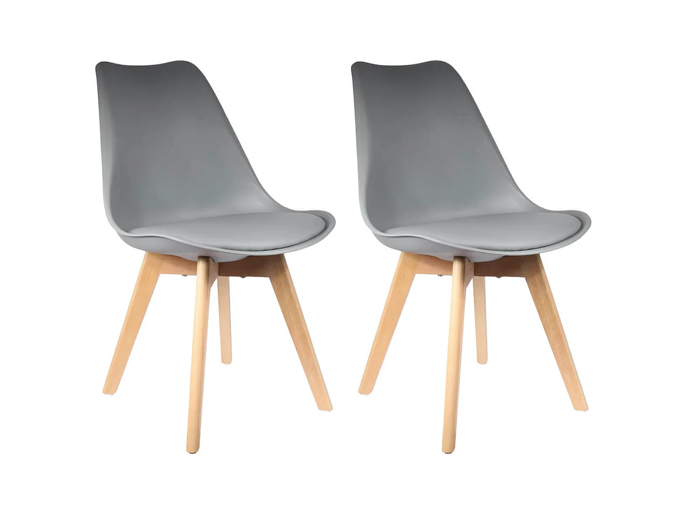 MEDALINE - Lot de 2 Chaises Scandinaves Grises