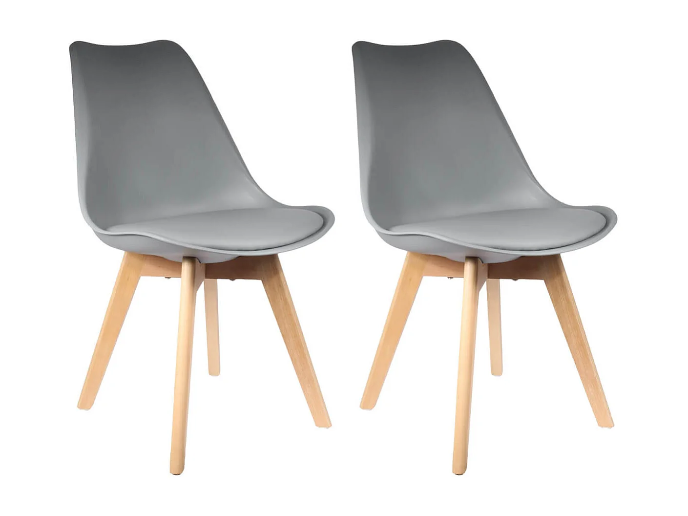 MEDALINE - Lot de 2 Chaises Scandinaves Grises