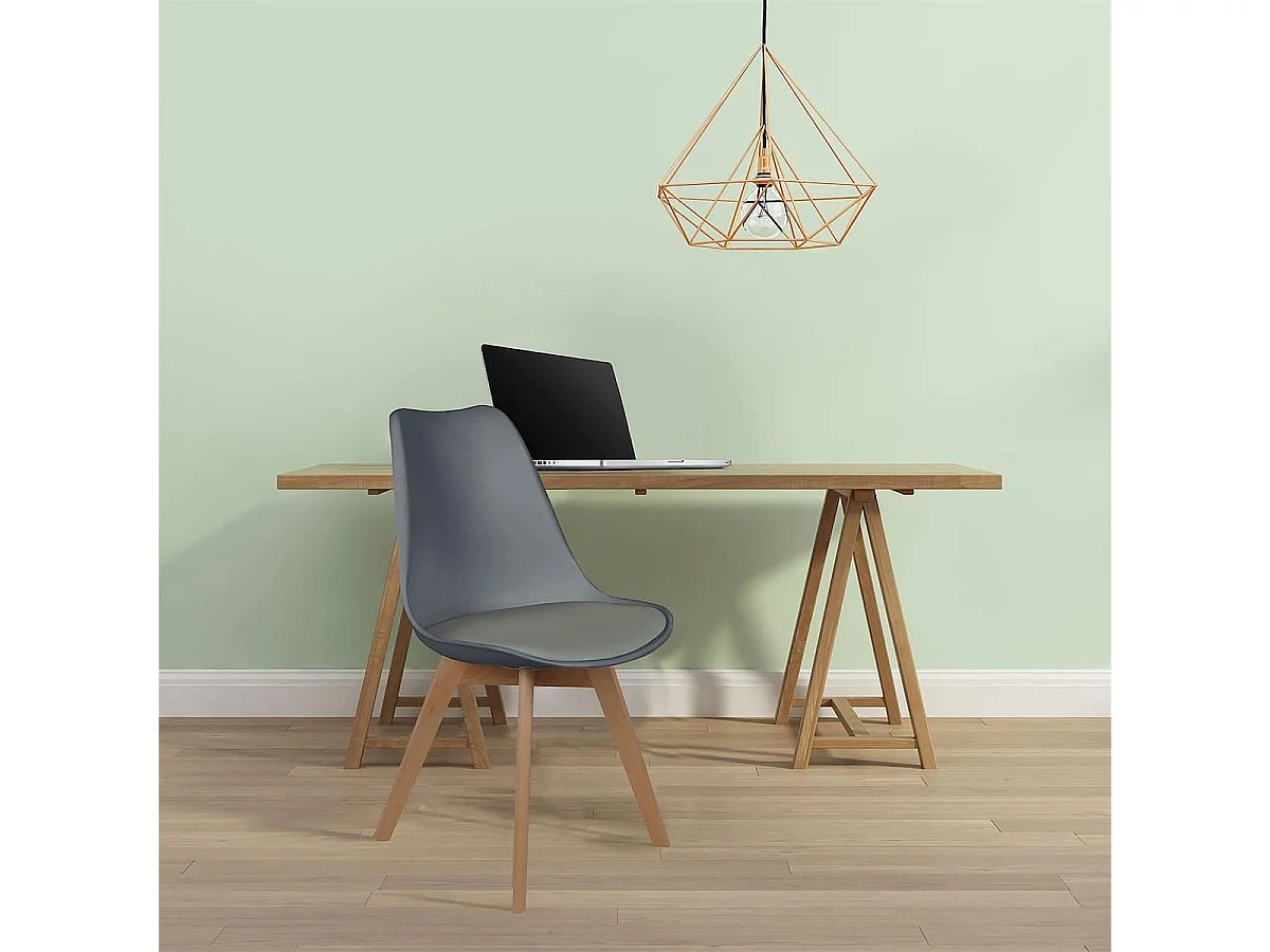 MEDALINE - Lot de 2 Chaises Scandinaves Grises