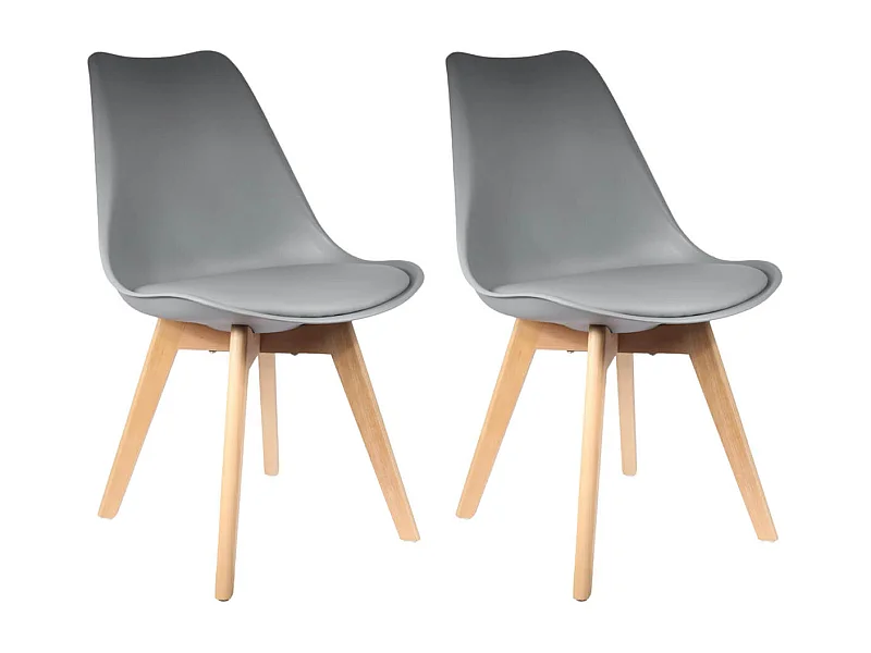 MEDALINE - Lot de 2 Chaises Scandinaves Grises