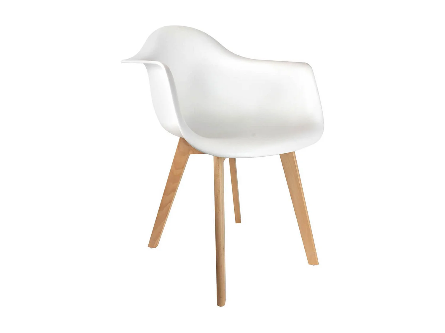 TRAVIS - Lot de 4 Fauteuils Assises Blanches