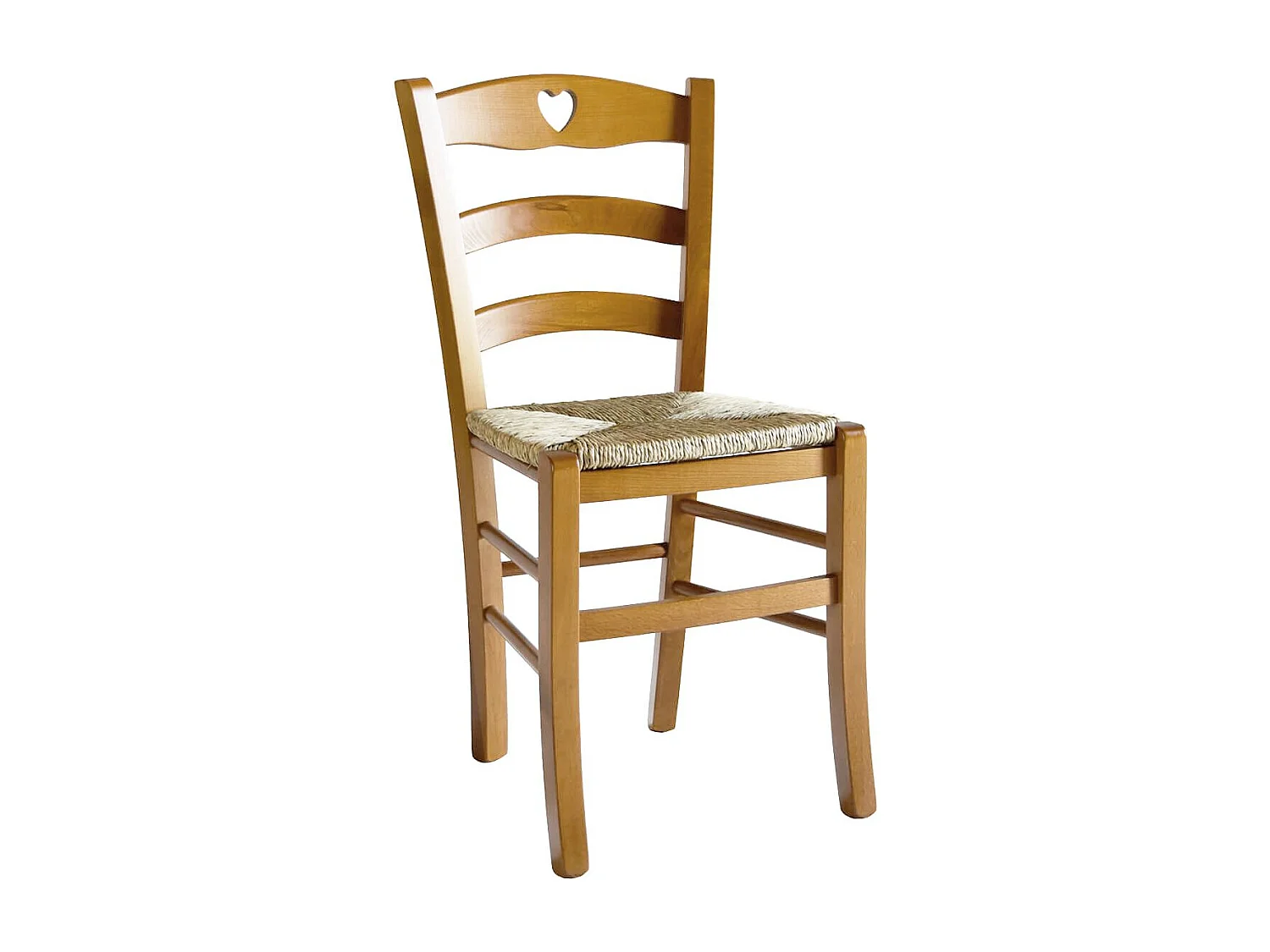 NAPLES - Lot de 6 Chaises Teinté Chêne et Assises en Paille