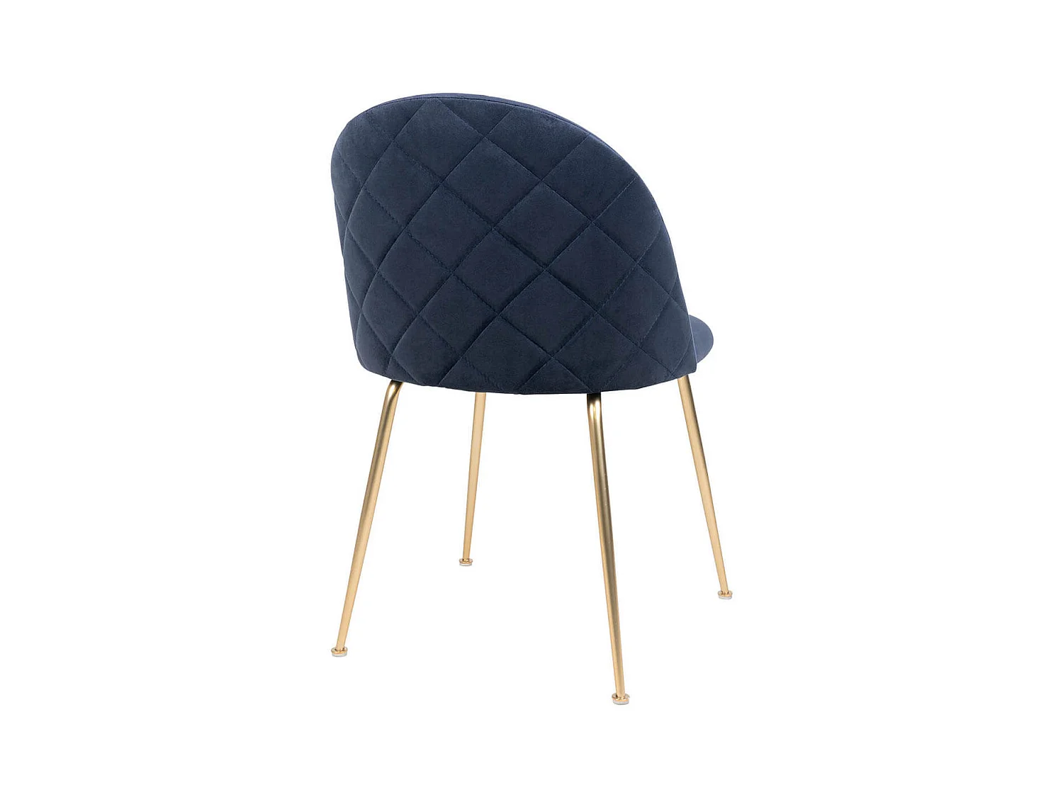 MEYRIN - Lot de 4 Chaises Velours Bleu et Pieds Métal Doré