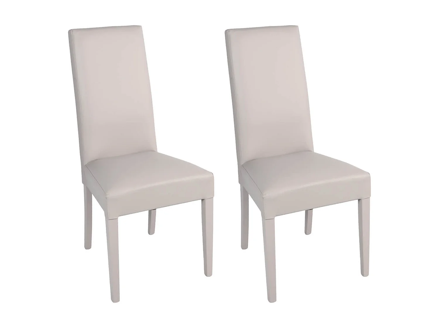 TORINO - Lot de 2 Chaises Simili Gris Clair et Pieds Laqués