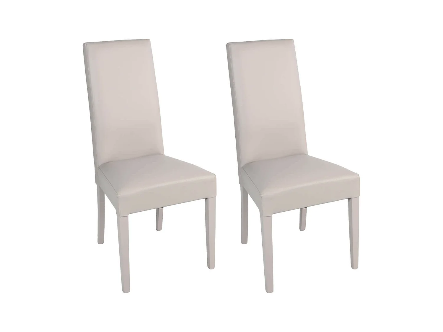 TORINO - Lot de 2 Chaises Simili Gris Clair et Pieds Laqués