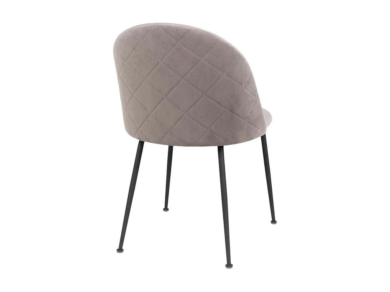 MEYRIN - Lot de 2 Chaises Velours Gris et Pieds Métal Noir